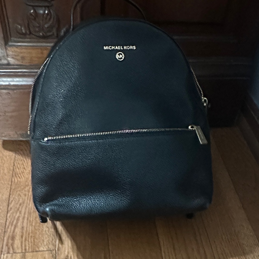 Michael Kors Black Pebbled Leather Backpack